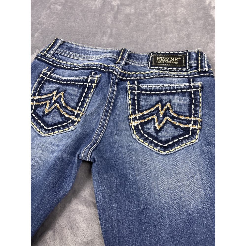 Miss Me Skinny Jeans JD103454 Womens Embroidered Bling Flap Pockets Sz 28x31